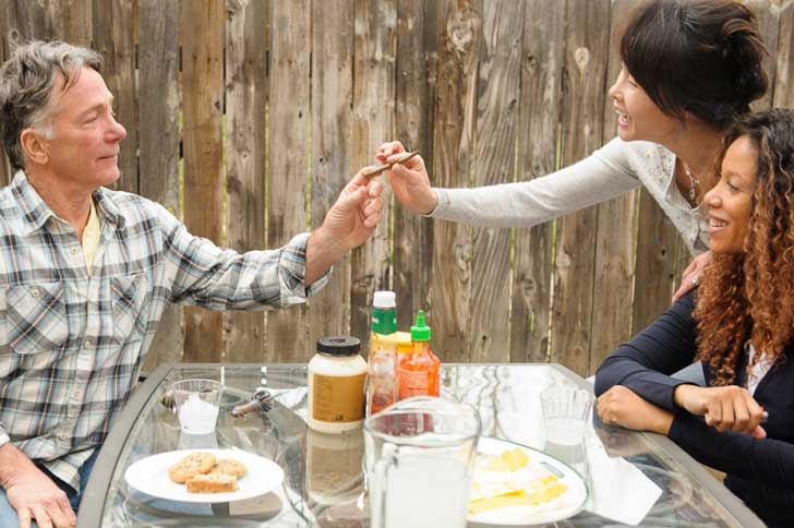 Men and women share a joint