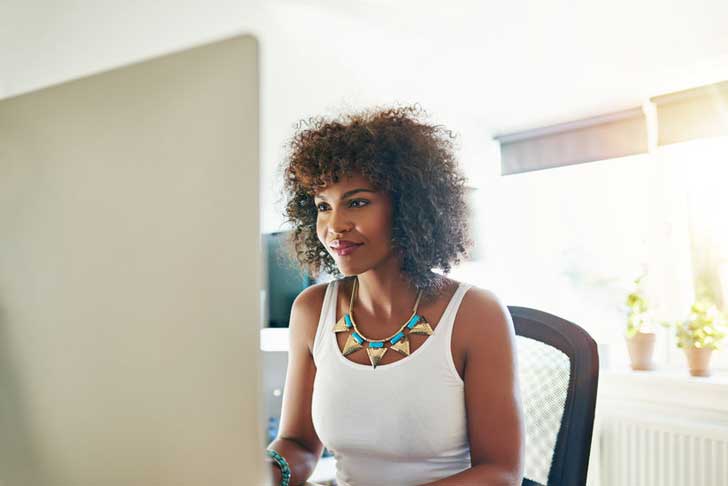 woman working from home