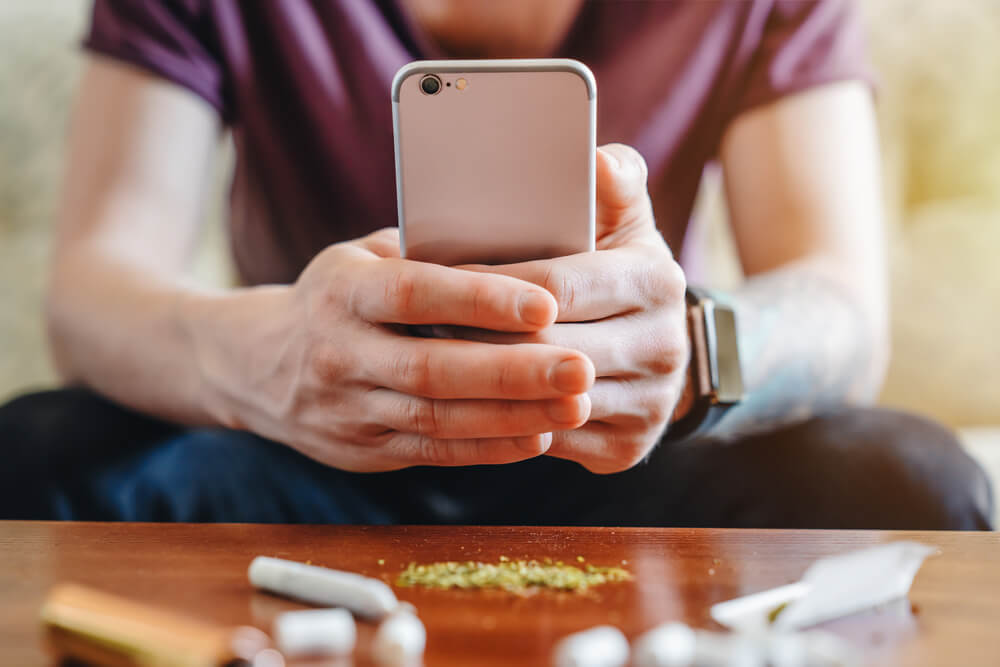 Taking a photo of cannabis