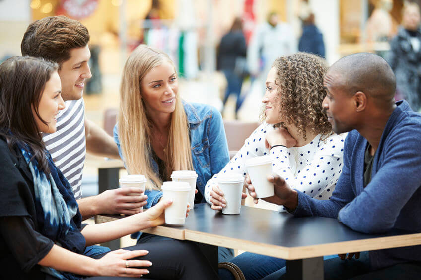 talking over coffee